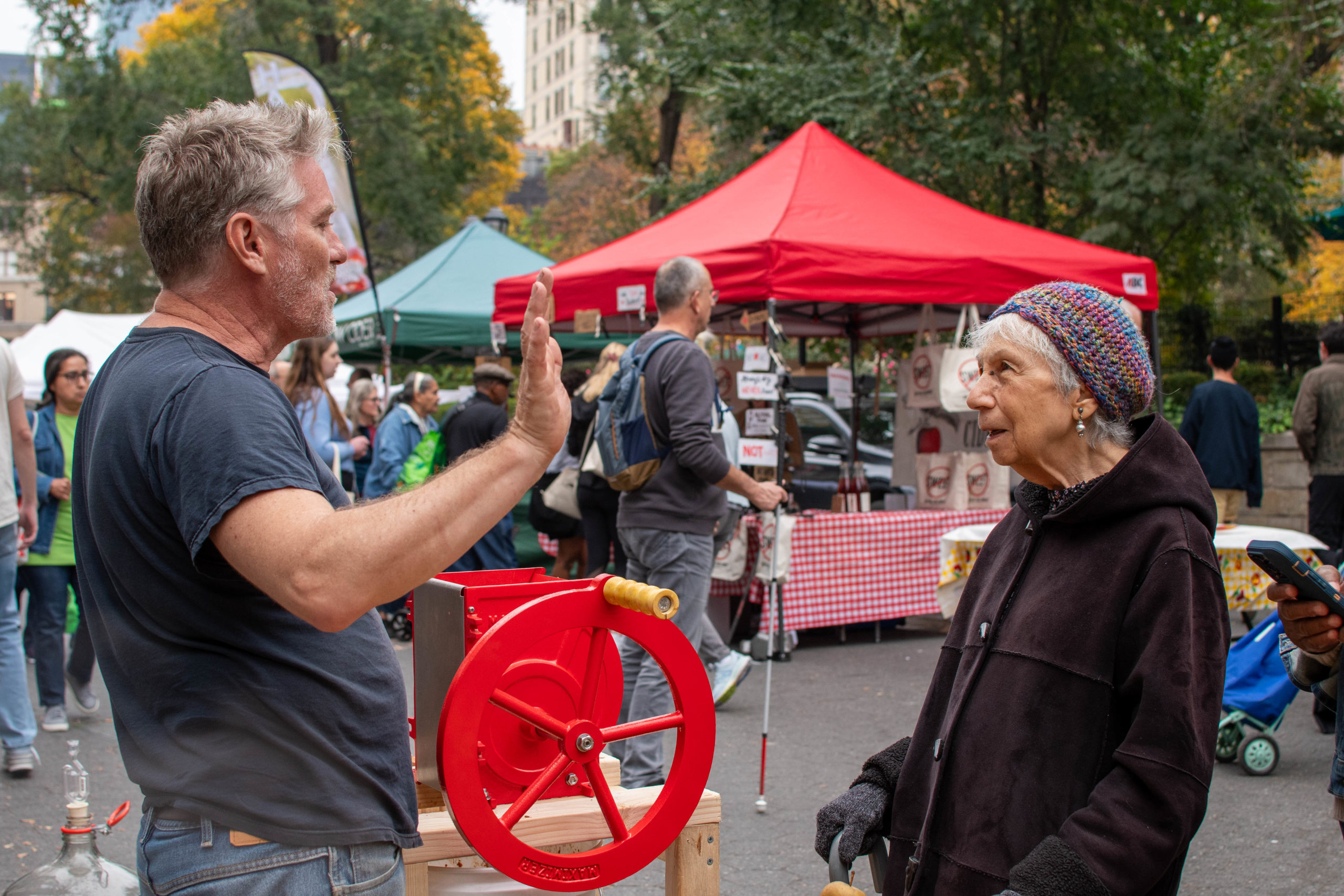 GrowNYC Cider Village at Union Square Greenmarket cider making