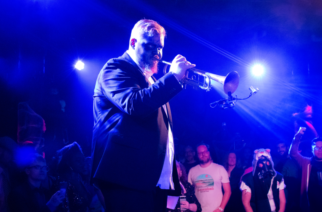 Too Many Zooz Trumpet Player Matt "Doe" Murihead performing at LPR in New York City