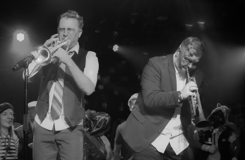 Too Many Zooz Trumpet Player Matt "Doe" Murihead performing at LPR in New York City