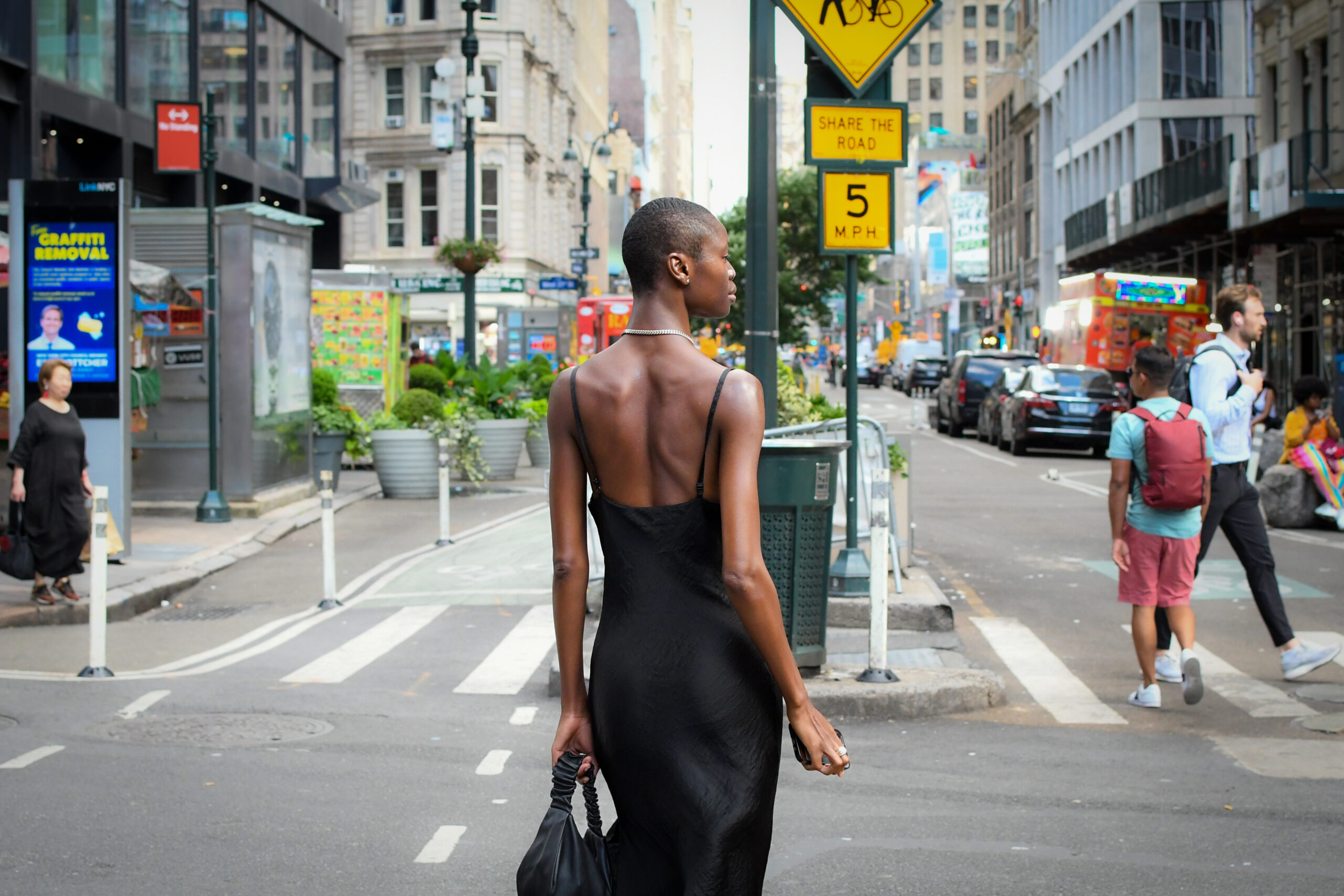 Woman walking the streets of New York City